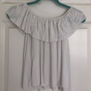 Ruffled White Crop Top